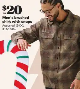 Giant Tiger Men's brushed shirt with snaps offer