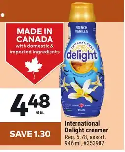 Giant Tiger International Delight creamer offer