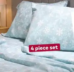 Giant Tiger 4 piece queen fleece or flannel sheet set offer