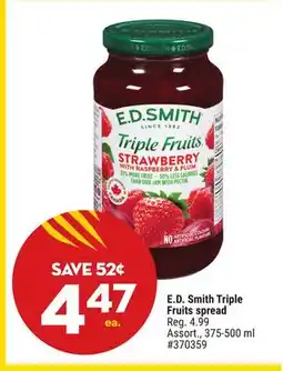 Giant Tiger E.D. Smith Triple Fruits spread offer