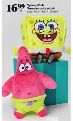 Giant Tiger SpongeBob Squarepants plush offer
