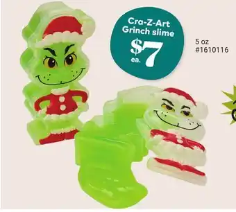 Giant Tiger Cra-Z-Art Grinch slime offer