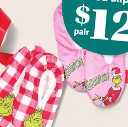 Giant Tiger Women's or men's licensed slippers offer