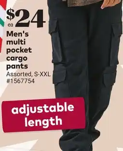 Giant Tiger Men's multi pocket cargo pants offer