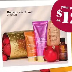 Giant Tiger Body care in tin set offer