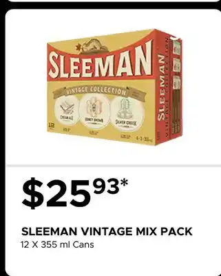 The Beer Store SLEEMAN VINTAGE MIX PACK offer