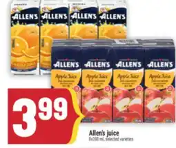 Marché Adonis Allen's juice offer