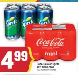 Marché Adonis Coca-Cola or Sprite soft drink cans offer