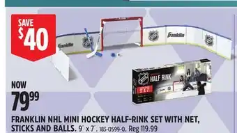 Canadian Tire FRANKLIN NHL MINI HOCKEY HALF-RINK SET WITH NET offer