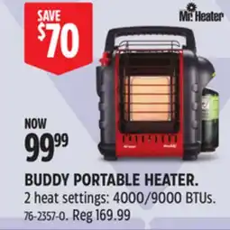 Canadian Tire Mr Heater BUDDY PORTABLE HEATER offer
