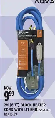 Canadian Tire Noma 2M (6´7˝) BLOCK HEATER CORD WITH LIT END offer