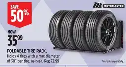 Canadian Tire Motomaster FOLDABLE TIRE RACK offer