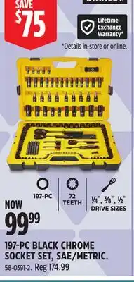 Canadian Tire Stanley 197-PC BLACK CHROME SOCKET SET offer
