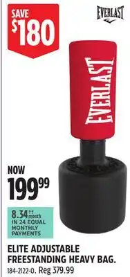 Canadian Tire Everlast ELITE ADJUSTABLE FREESTANDING HEAVY BAG offer
