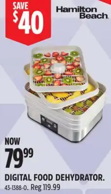 Canadian Tire Hamilton Beach DIGITAL FOOD DEHYDRATOR offer