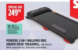 Canadian Tire POWERG 2-IN-1 WALKING PAD UNDER-DESK TREADMILL offer