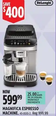 Canadian Tire Delonghi MAGNIFICA ESPRESSO MACHINE offer