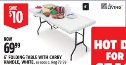 Canadian Tire 6´ FOLDING TABLE WITH CARRY HANDLE, WHITE offer