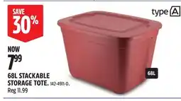 Canadian Tire type A 68L STACKABLE STORAGE TOTE offer