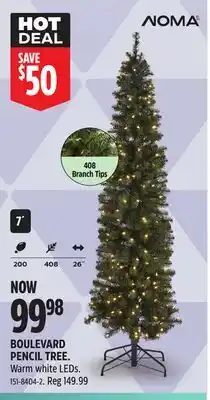 Canadian Tire Noma BOULEVARD PENCIL TREE. Warm white LEDs offer