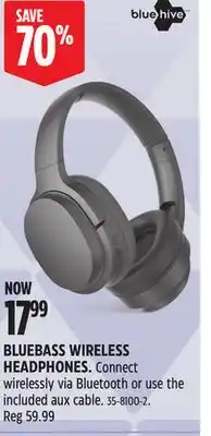 Canadian Tire Bluehive BLUEBASS WIRELESS HEADPHONES offer