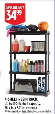 Canadian Tire TuffStore 4-SHELF RESIN RACK offer