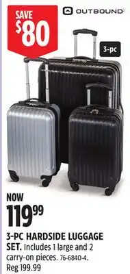 Canadian Tire Outbound 3-PC HARDSIDE LUGGAGE SET offer