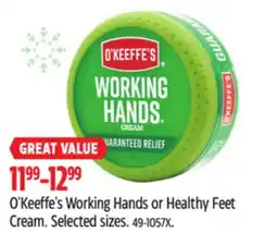 Canadian Tire O'Keeffe's Working Hands or Healthy Feet Cream offer