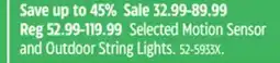 Canadian Tire Selected Motion Sensor and Outdoor String Lights offer