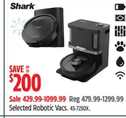 Canadian Tire SHARK Selected Robotic Vacs offer