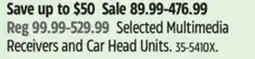 Canadian Tire Pioneer Selected Multimedia Receivers and Car Head Units offer