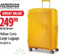 Canadian Tire American Tourister Yellow Curio Large Luggage offer