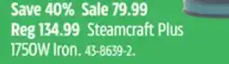 Canadian Tire Singer Steamcraft Plus 1750W Iron offer