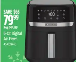 Canadian Tire Black & Decker 6-Qt Digital Air Fryer offer