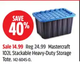 Canadian Tire Mastercraft 102L Stackable Heavy-Duty Storage Tote offer