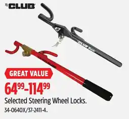 Canadian Tire Club Selected Steering Wheel Locks offer