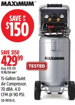 Canadian Tire Maximum 15-Gallon Quiet Air Compressor offer