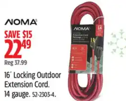 Canadian Tire Noma 6´ Locking Outdoor Extension Cord offer