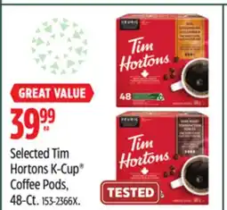 Canadian Tire Selected Tim Hortons K-Cup Coffee Pods offer