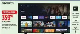 Canadian Tire Skyworth Google Smart TV offer