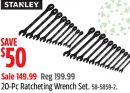 Canadian Tire Stanley 20-Pc Ratcheting Wrench Set offer
