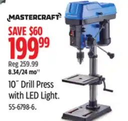 Canadian Tire Mastercraft 10˝ Drill Press with LED Light offer