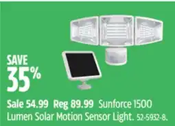 Canadian Tire Sunforce 1500 Lumen Solar Motion Sensor Light offer