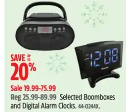 Canadian Tire Proscan Selected Boomboxes and Digital Alarm Clocks offer
