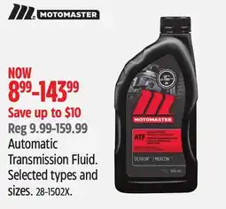 Canadian Tire MotoMaster Automatic Transmission Fluid offer