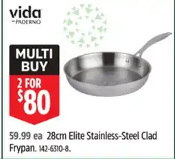 Canadian Tire Vida by PADERNO 28cm Elite Stainless-Steel Clad Frypan offer