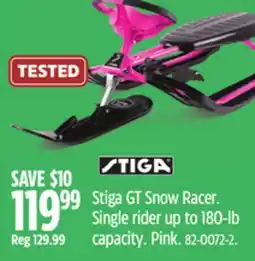 Canadian Tire Stiga GT Snow Racer. Single rider up to 180-lb capacity. Pink offer