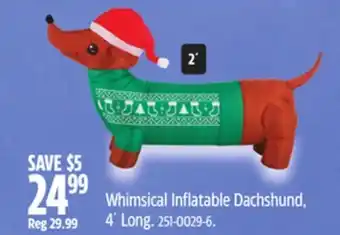 Canadian Tire Whimsical Inflatable Dachshund offer