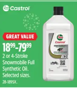Canadian Tire Castrol 2 or 4-Stroke Snowmobile Full Synthetic Oil offer