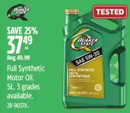 Canadian Tire Full Synthetic Motor Oil offer
